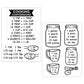 Kitchen Conversion Chart Sticker Set Transparent