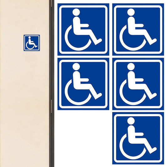 5 Pack Handicap Parking Sign Disabled Decal Sticker for Vehicle Window Car Van
