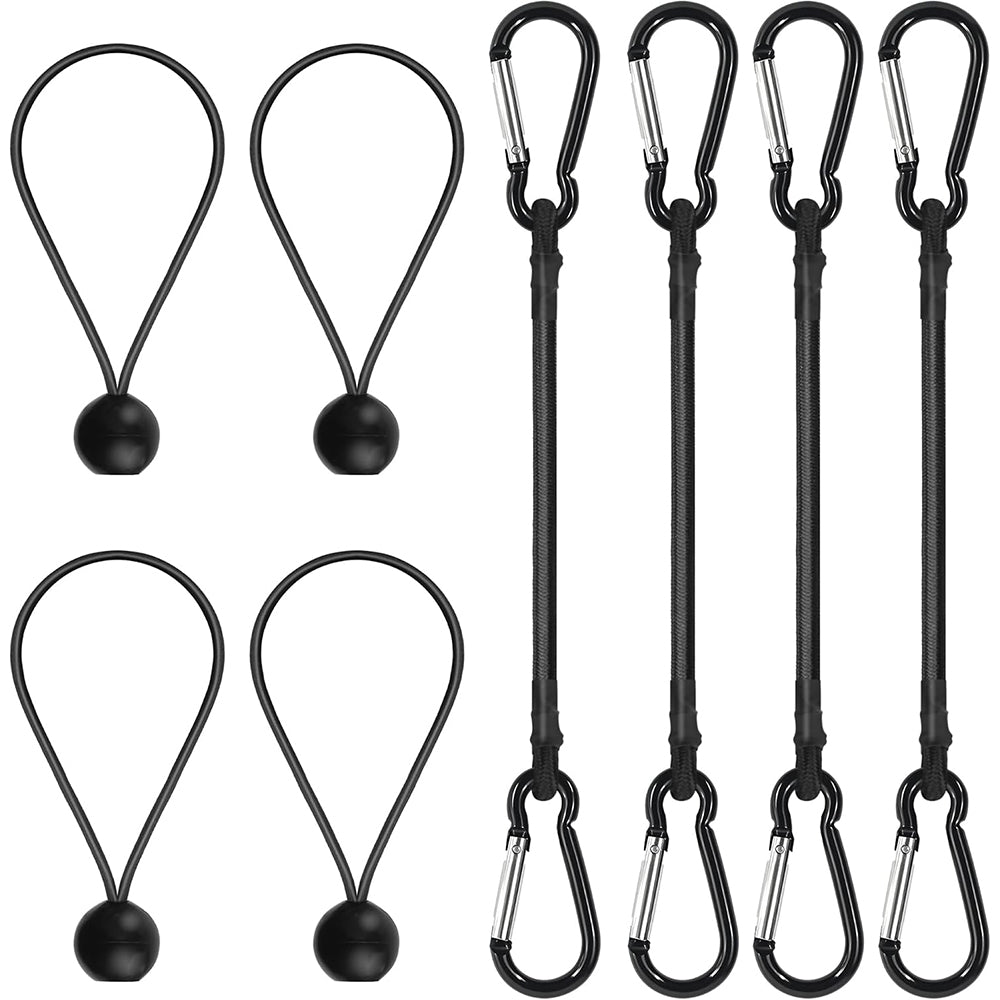 8 Pcs Bungee Cords with Carabiner Elastic Cargo Straps Assorted Lengths