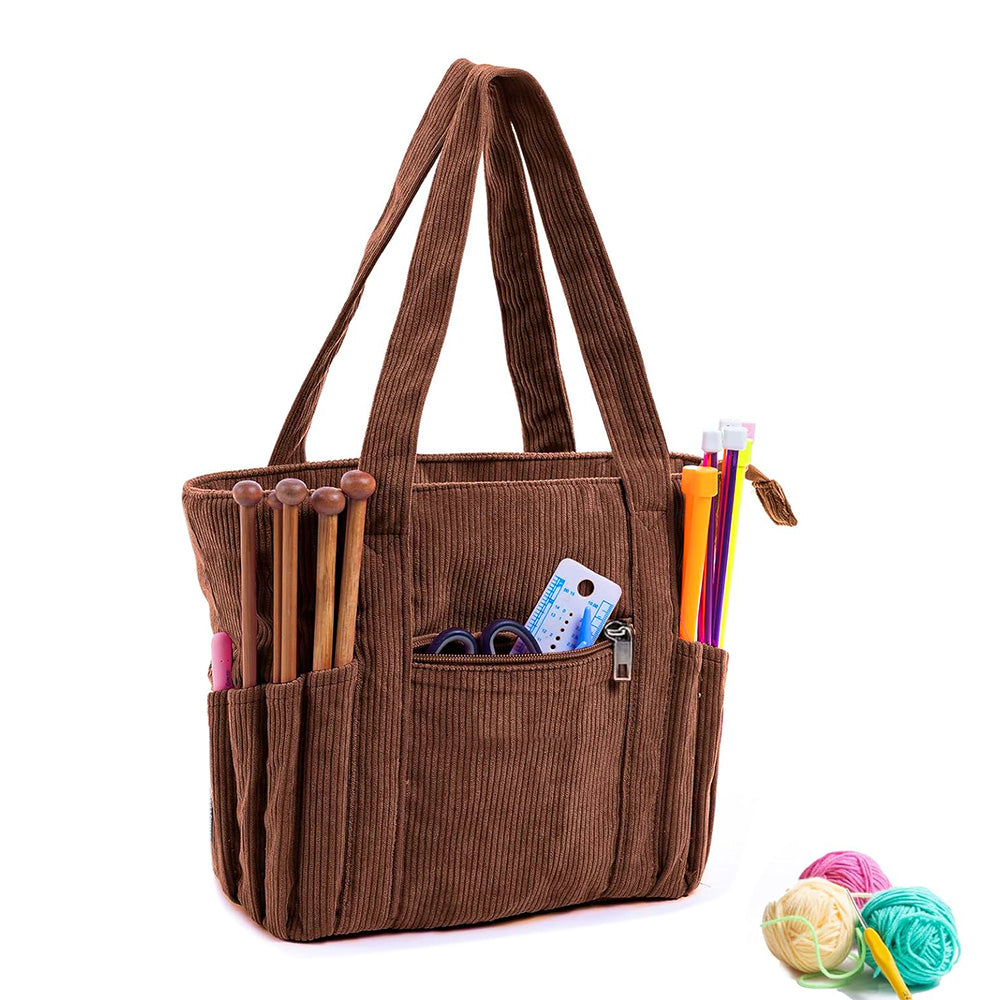 Corduroy Yarn Knitting Crochet Bag