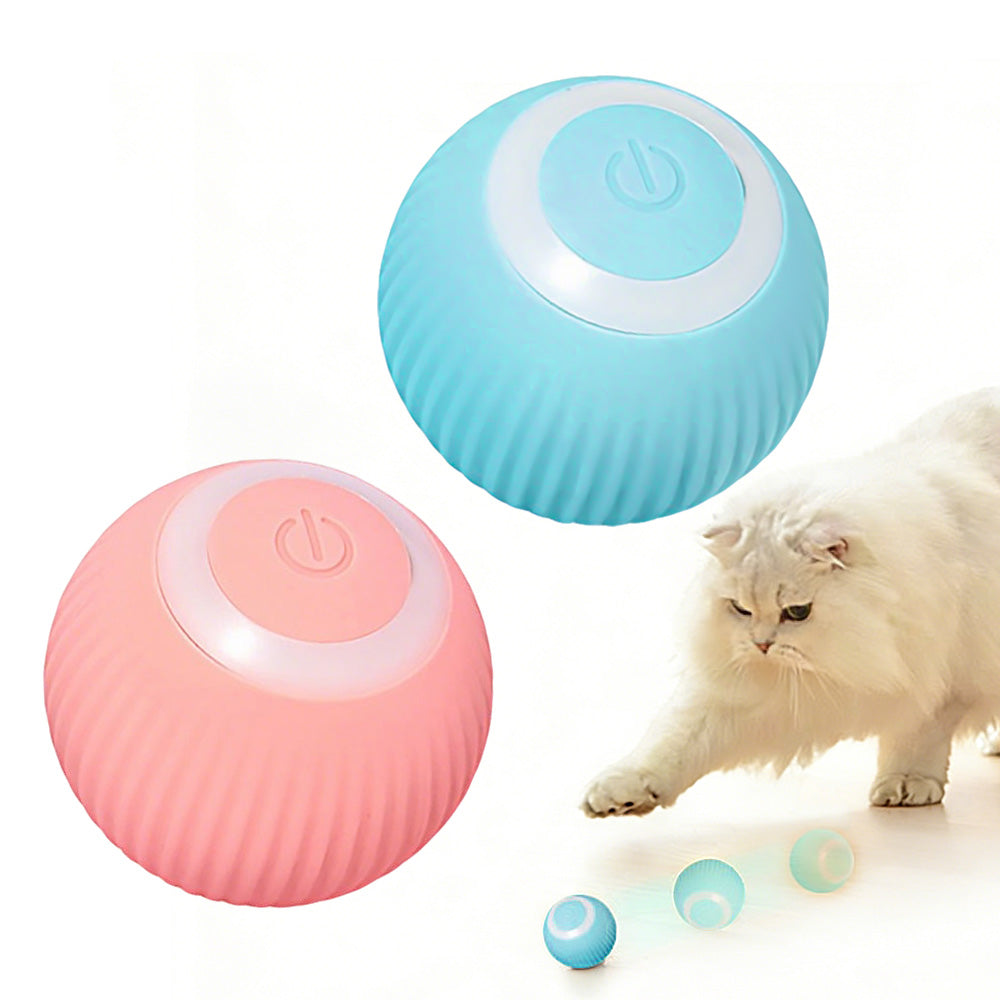 2PCS Interactive Smart Cat Toy Automatic Rolling Cat Ball Self-Moving Kitten Toys