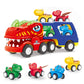 Dinosaur Toys Dinosaur Trucks for 4 Years with 4 Small Pull Back Dino Cars
