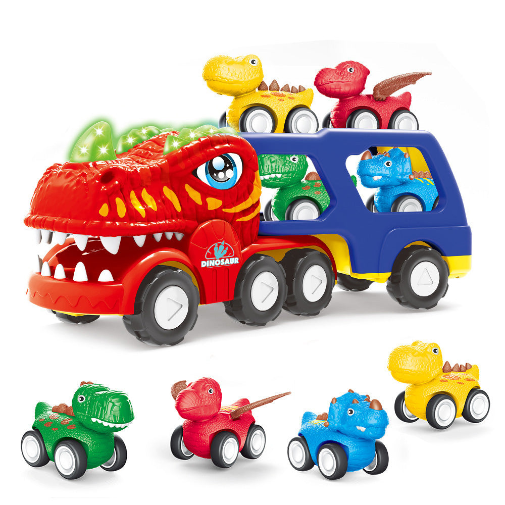 Dinosaur Toys Dinosaur Trucks for 4 Years with 4 Small Pull Back Dino Cars