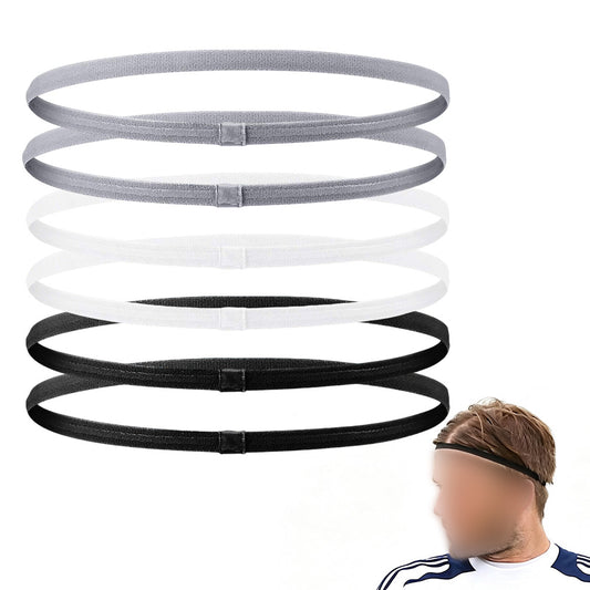 6 Pack Elastic Sports Headbands for Men and Women Running Fitness