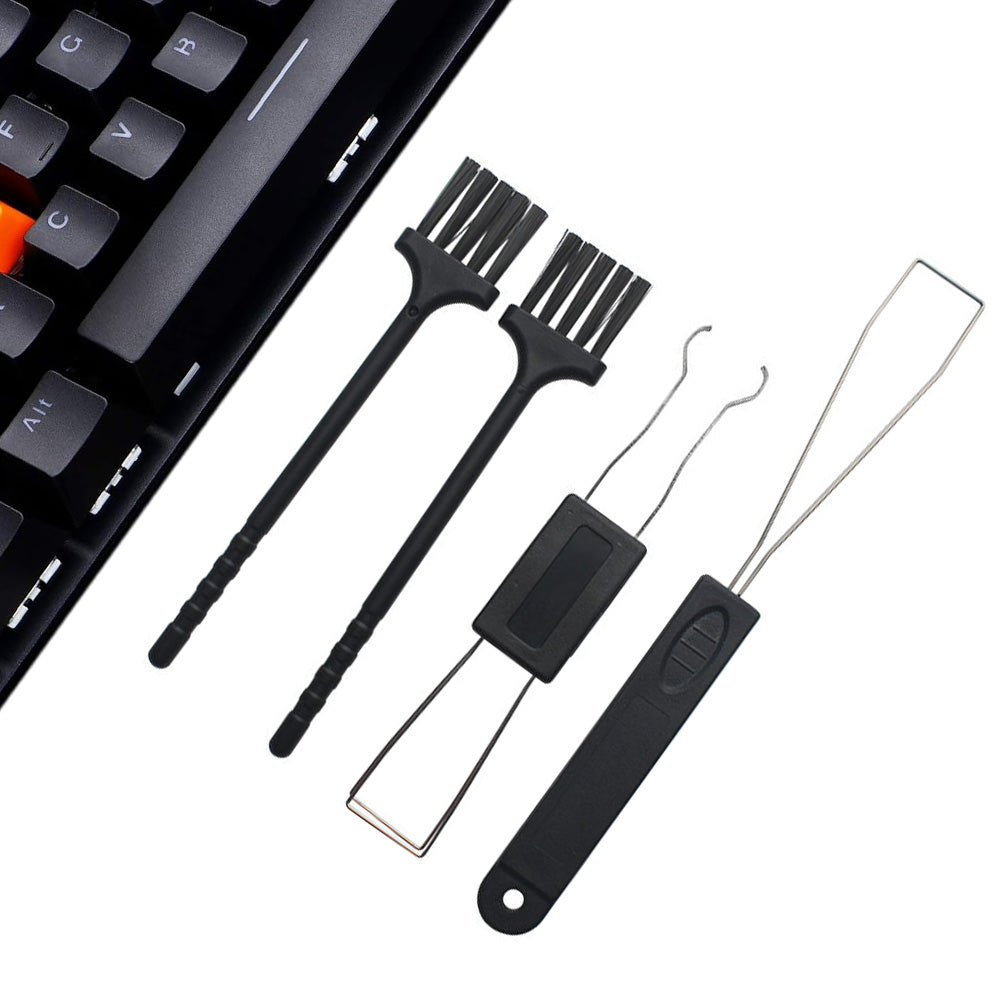 4-in-1 Mechanical Keyboard Cleaning Kit with Keycap Puller Brush and Tweezers for PC Laptop Electronics