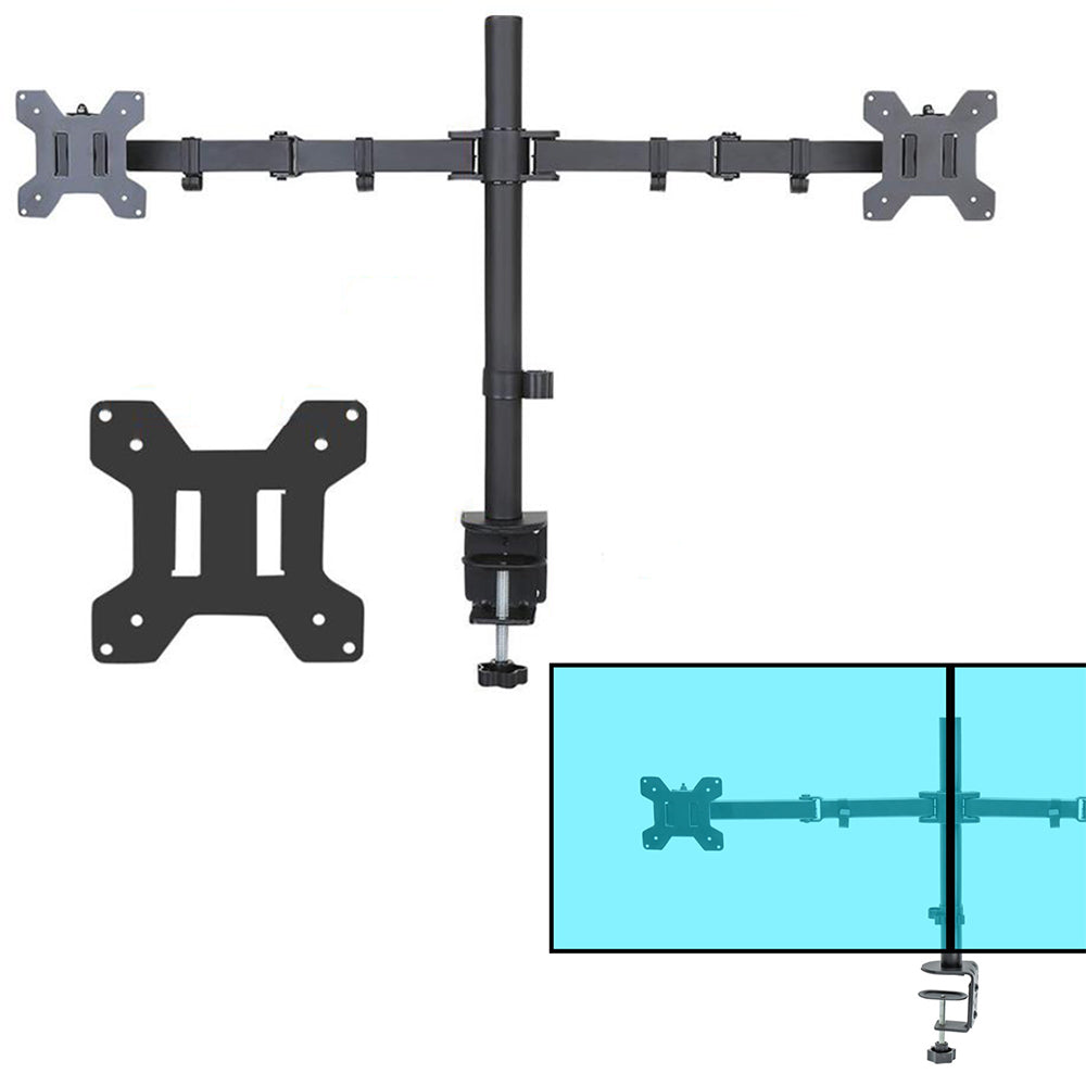 Arm Desk Mount Dual TV Screen Monitor Holder Bracket