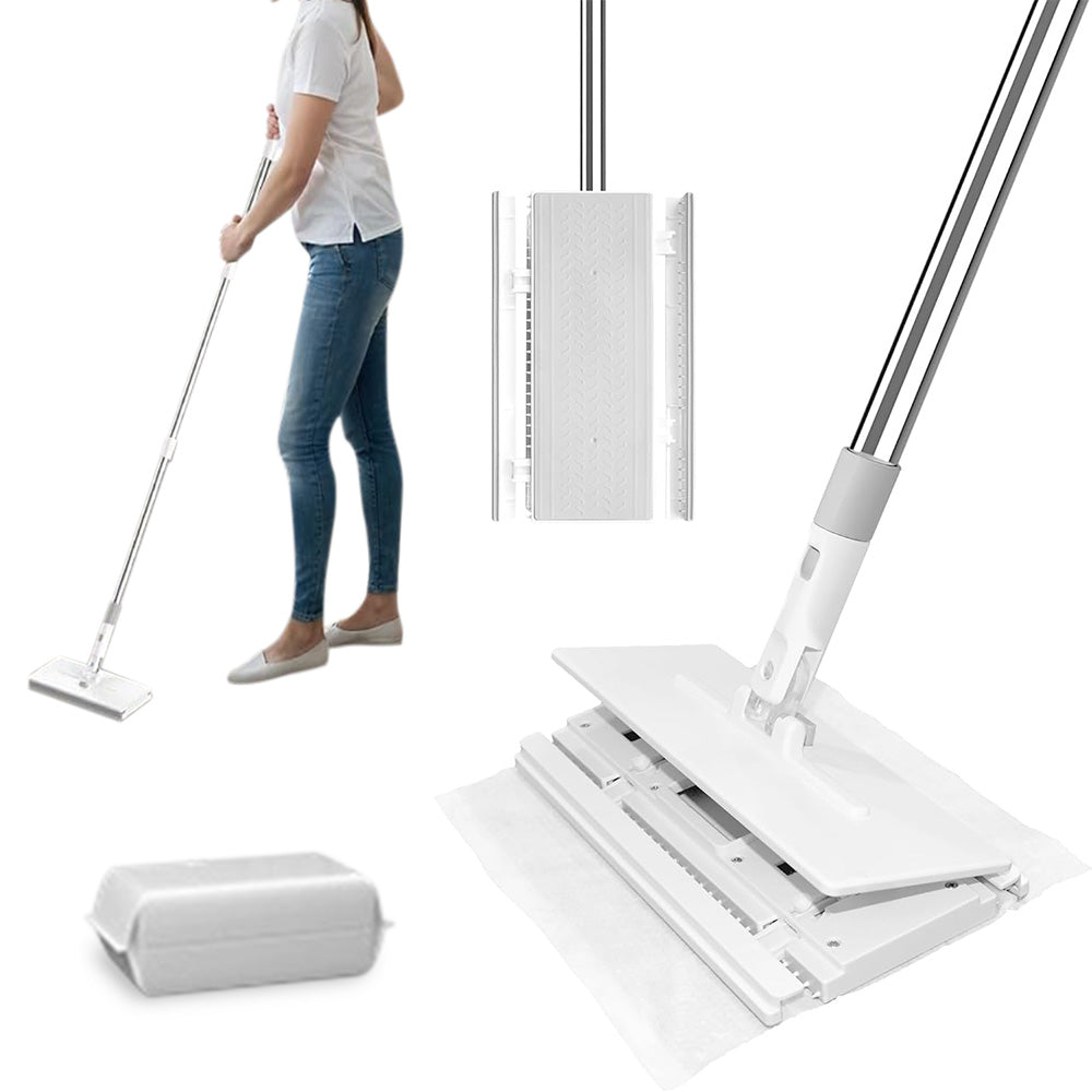 Clip Mop Sweep and Mop Kit for Hardwood Tile Marble and Laminate Floors