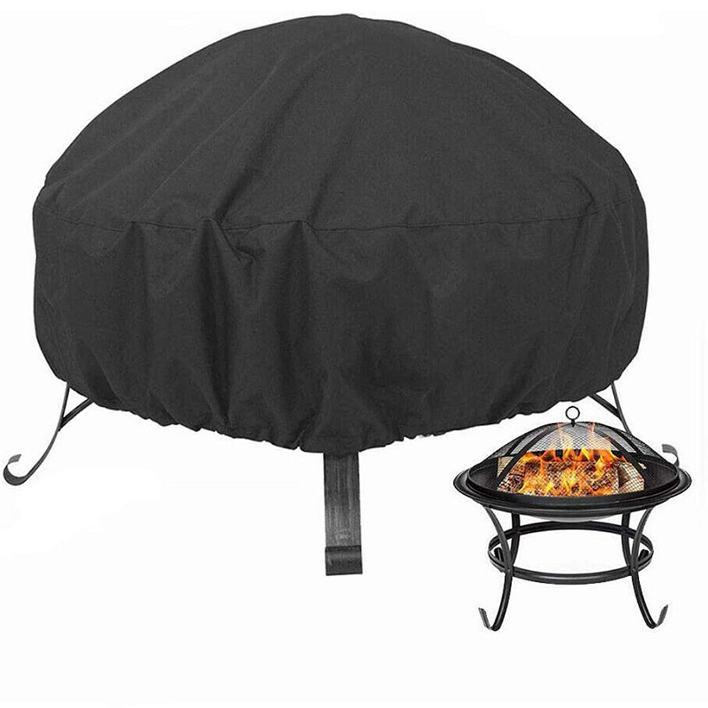 Outdoor Round Fire Pit Cover Waterproof Oxford Protector for Patio Use