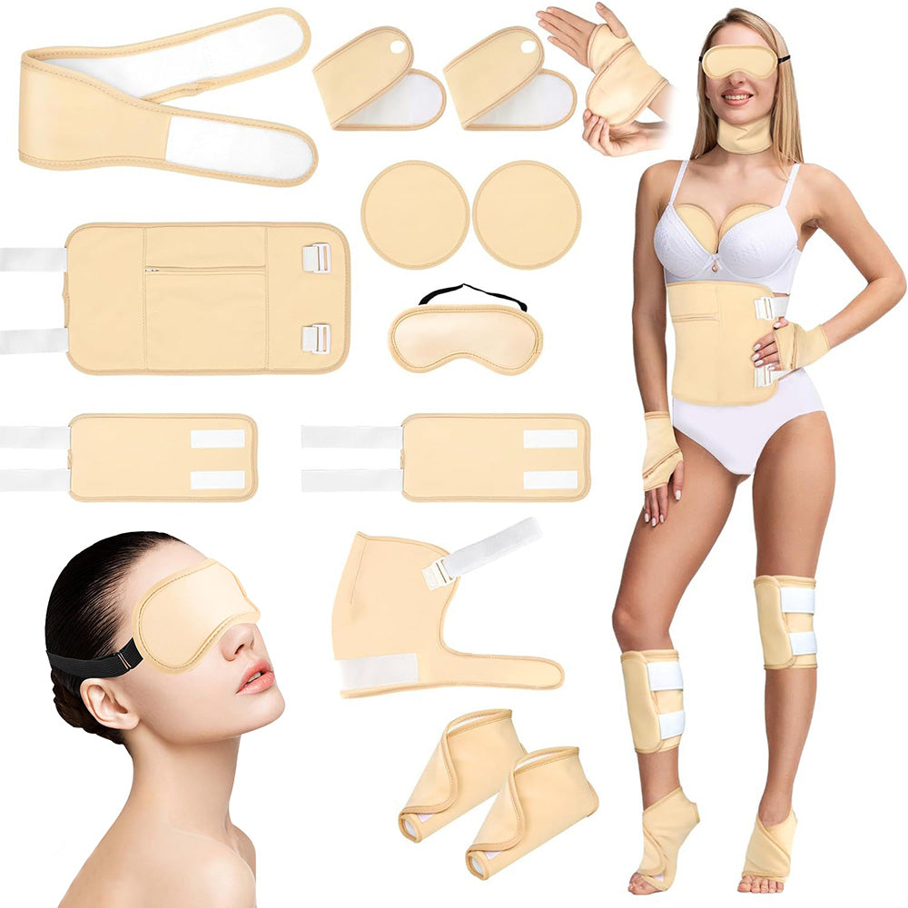 12 Pack Castor Oil Wrap Set for Eye Neck Waist Chest Hands and Feet