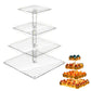 4 Tier Cupcake Stand Acrylic Tower Display with LED Light Holder for Party Decor