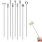 9PCS Stainless Steel Fruit Picks Reusable Metal Cocktail Appetizer Skewers
