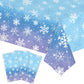 3Pcs Christmas Snowflake Tablecloth Winter Wonderland Table Cover