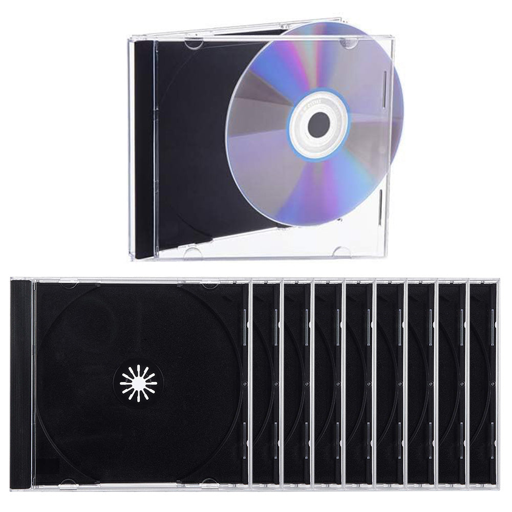 10 Pack Clear CD Jewel Cases for Storage