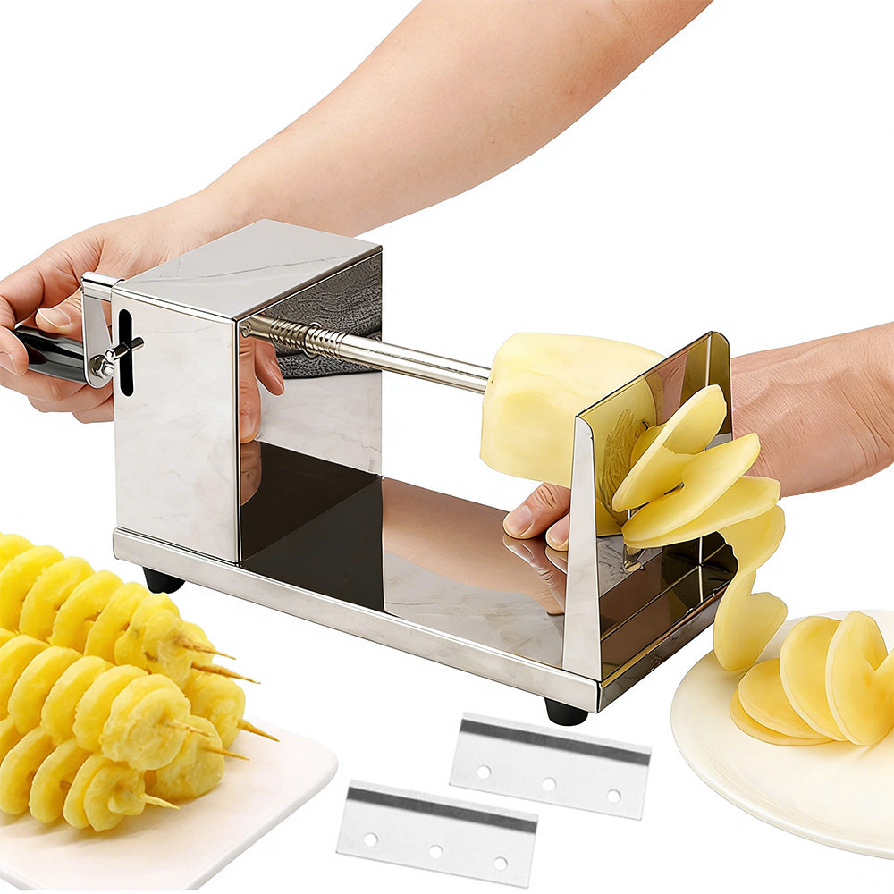 Manual Potato Tornado Spiral Slicer Stainless Steel