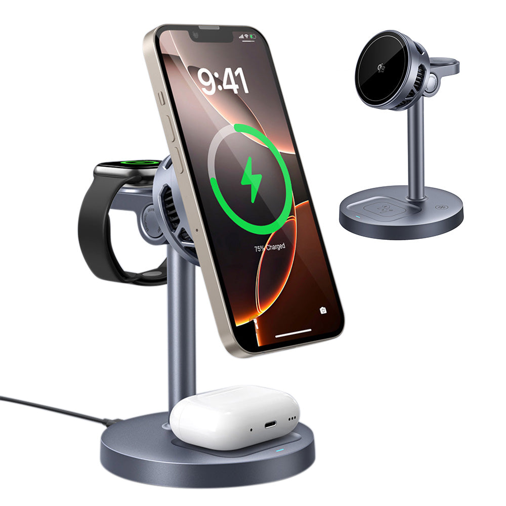Wireless Charger Stand 3 in 1 Fast Charging Station for Phone Watch Earbuds