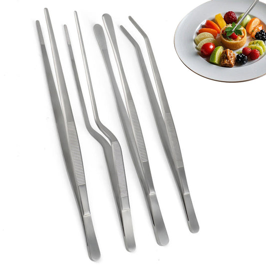 4PCS Stainless Steel BBQ Tongs Professional Food Tongs for Grilling Plating