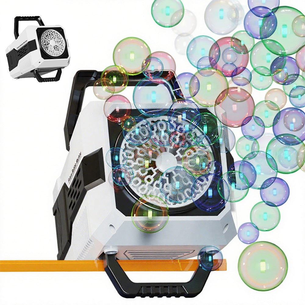 Bubble Machine Automatic Rotation and RGB Lights Bubble Maker for Parties Weddings