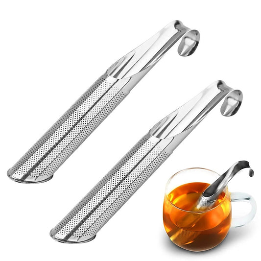 2-Pack Stainless Steel Long Handle Tea Infuser with Hook
