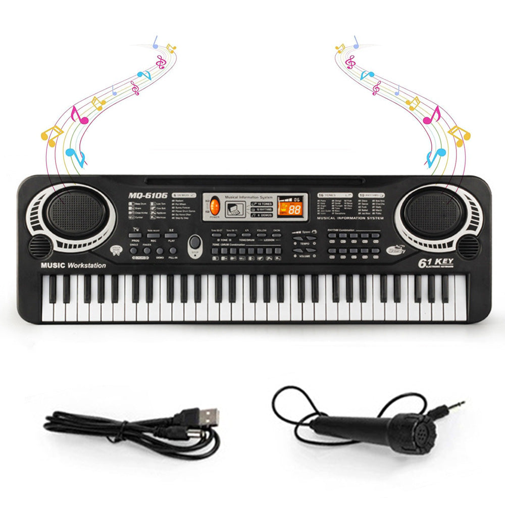 61 Keys Electric Piano Music Keyboard For Little Ones Beginner With Microphone