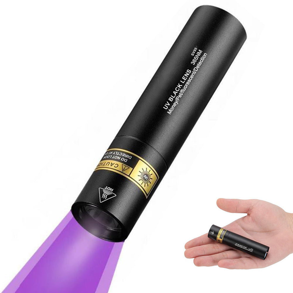 Zoomable 365nm UV Flashlight LED Scalable Clip Blacklight Flashlight for Pet Stain Detection