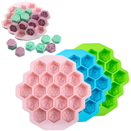 3Pcs 19-Cell Silicone Honeycomb Cake Ice Mould