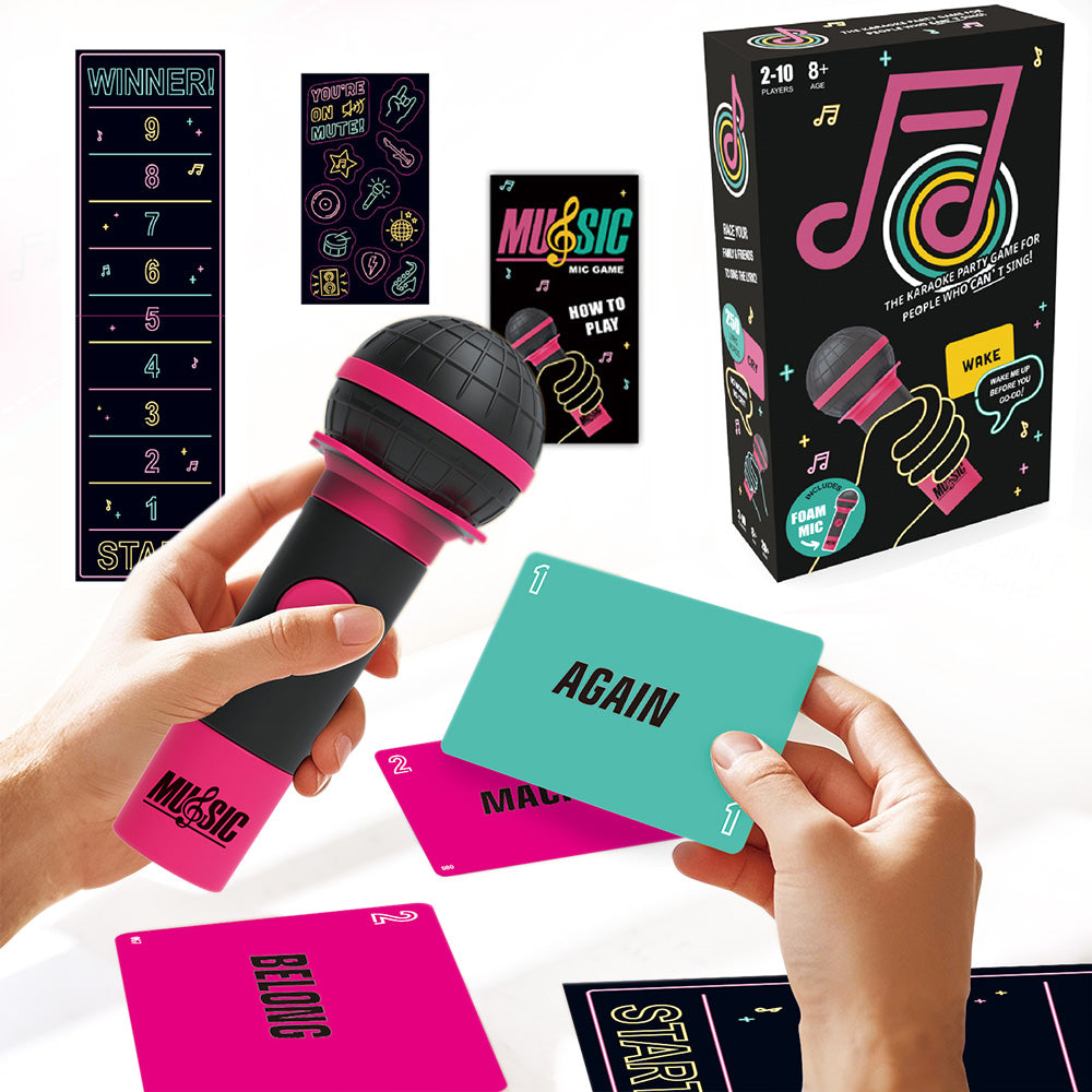 Mic Karaoke Battle Game Microphone Karaoke Party Game Card Set for Family Board Game