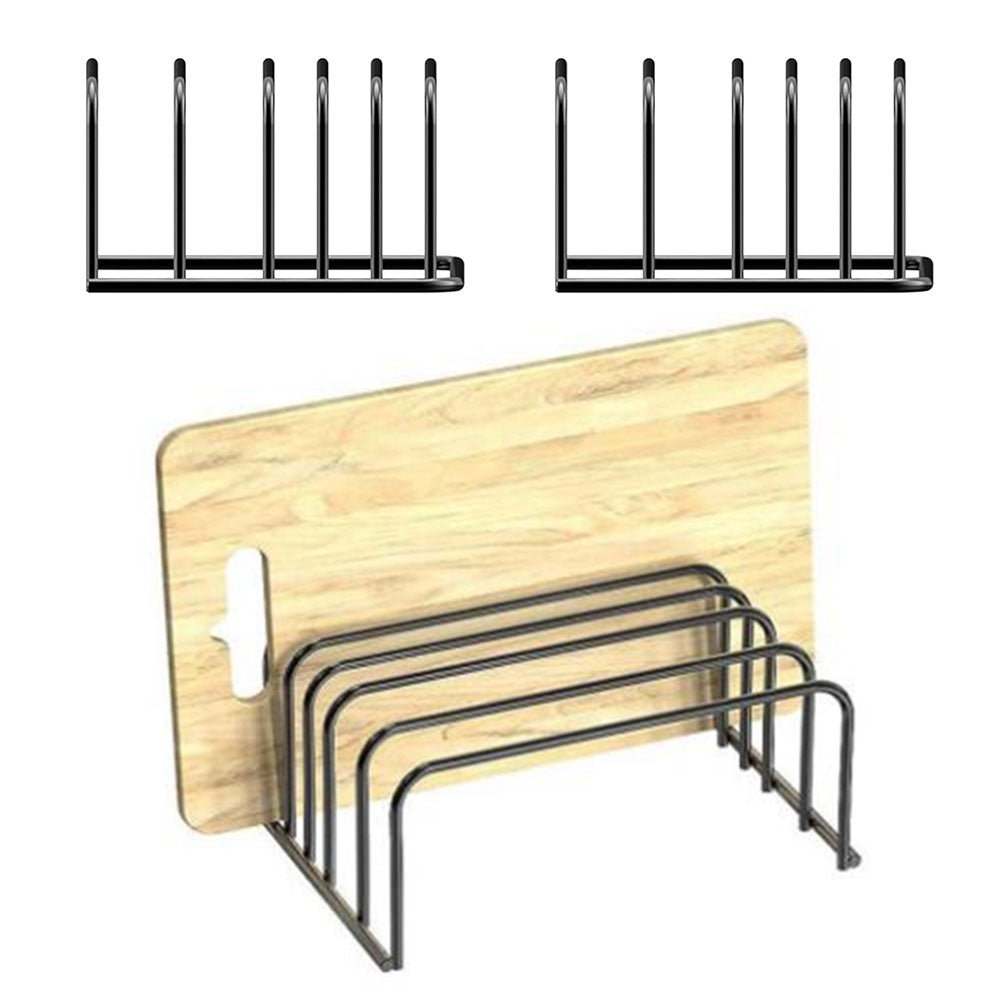 2Pcs Steel Cutting Board Organizers With 5 Slots Kitchen Cookware Organizer