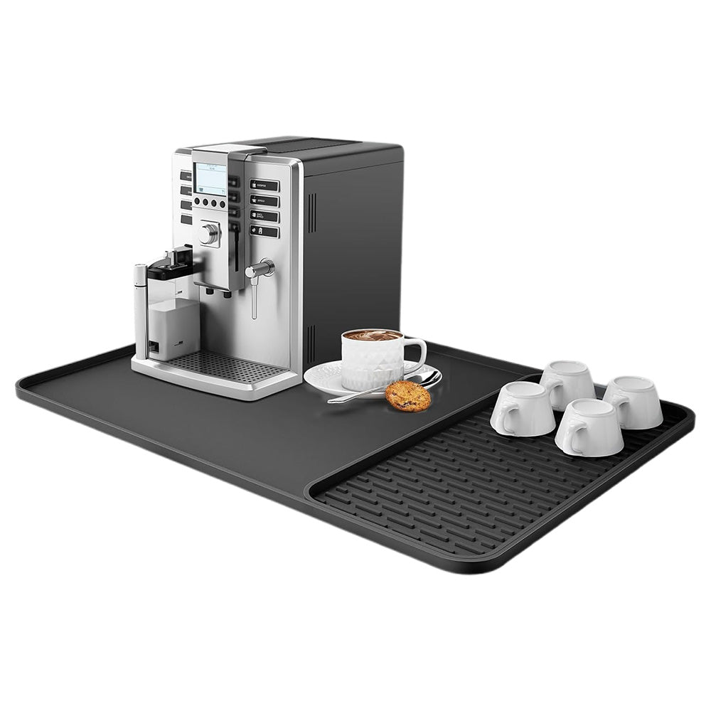 Silicone Coffee Mat Bar Mat with Detachable Dish Drying Mat for Coffee Maker Dish Rack