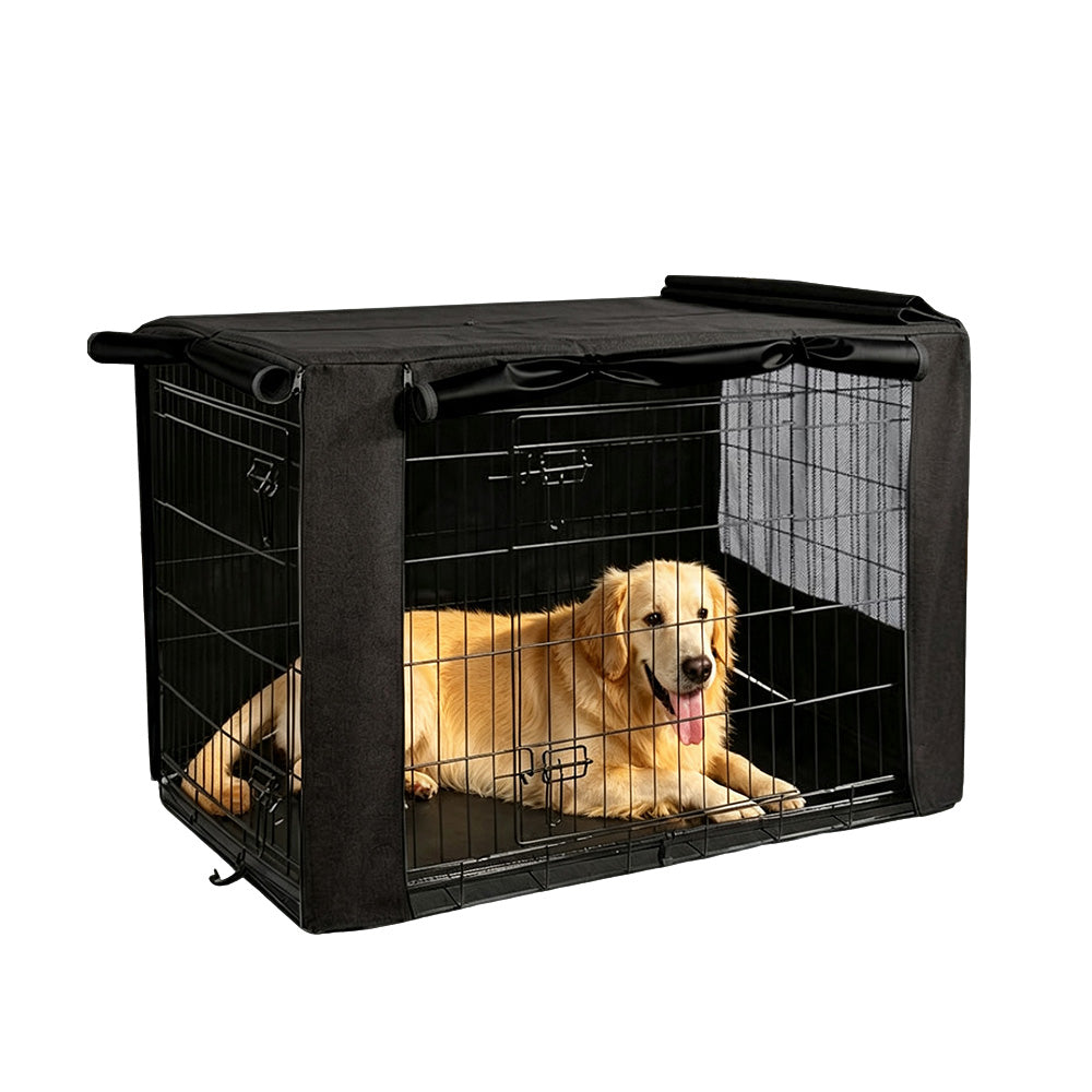 Breathable Oxford Fabric Dog Crate Cover with Front and Side Zipper Doors