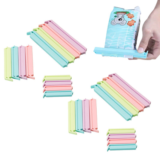 24PCS Plastic Sealing Bag Clip Sealer Clamp Kitchen Storage Food Snack Chips Seal Tool