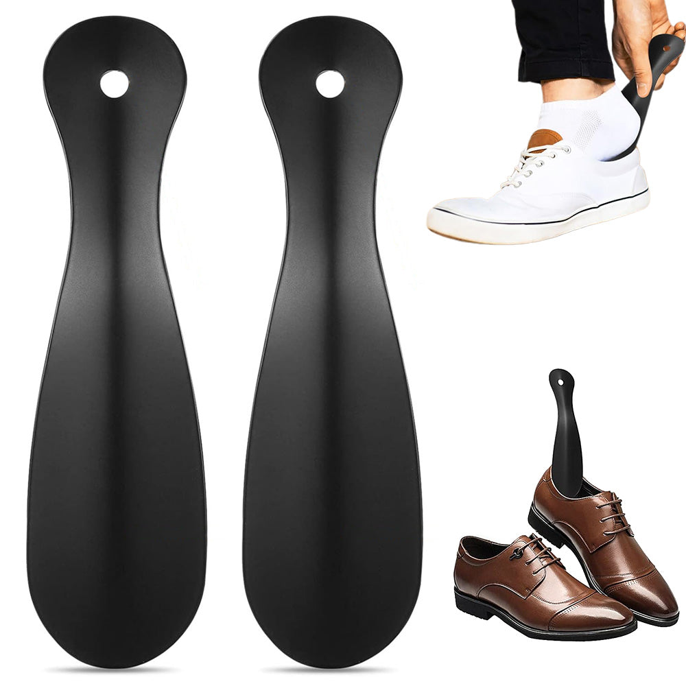2Pcs 19cm Stainless Steel Shoe Horn No Bend Unisex