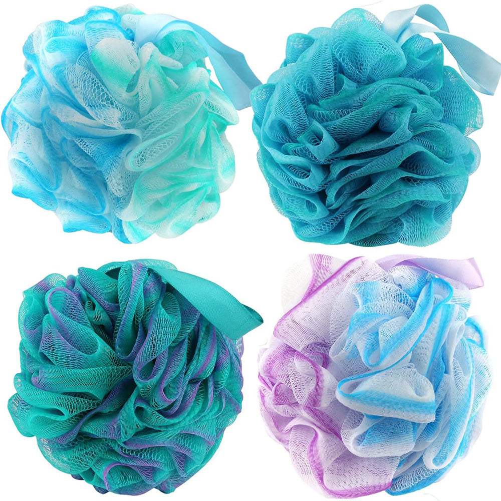 4PCS Loofah Sponge Bath Puff Exfoliating Cleaning Bath Ball Body Sponge Washer