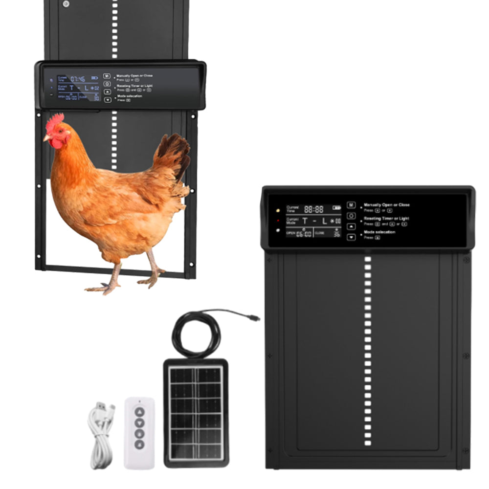 Solar Automatic Open Close Chicken Coop Door with Timer Light Sensor