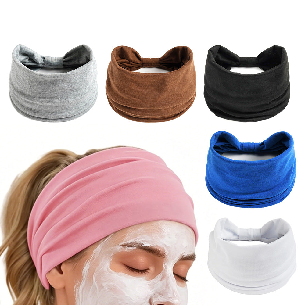 6 Pack Wide Headbands for Women Non-Slip Elastic Boho Style for Sports Yoga Daily Wear