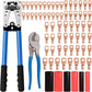 Cable Crimping Tool Kit 360 Degree Rotating Dies for 6 to 50 mm square Cables Set