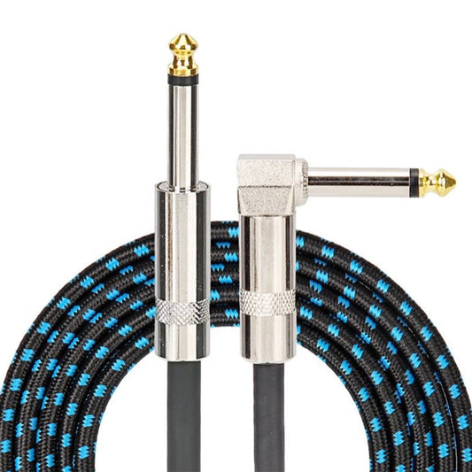 3m Audio Cable 6.35mm Straight to Right Angle Cord for Amplifiers and Effects