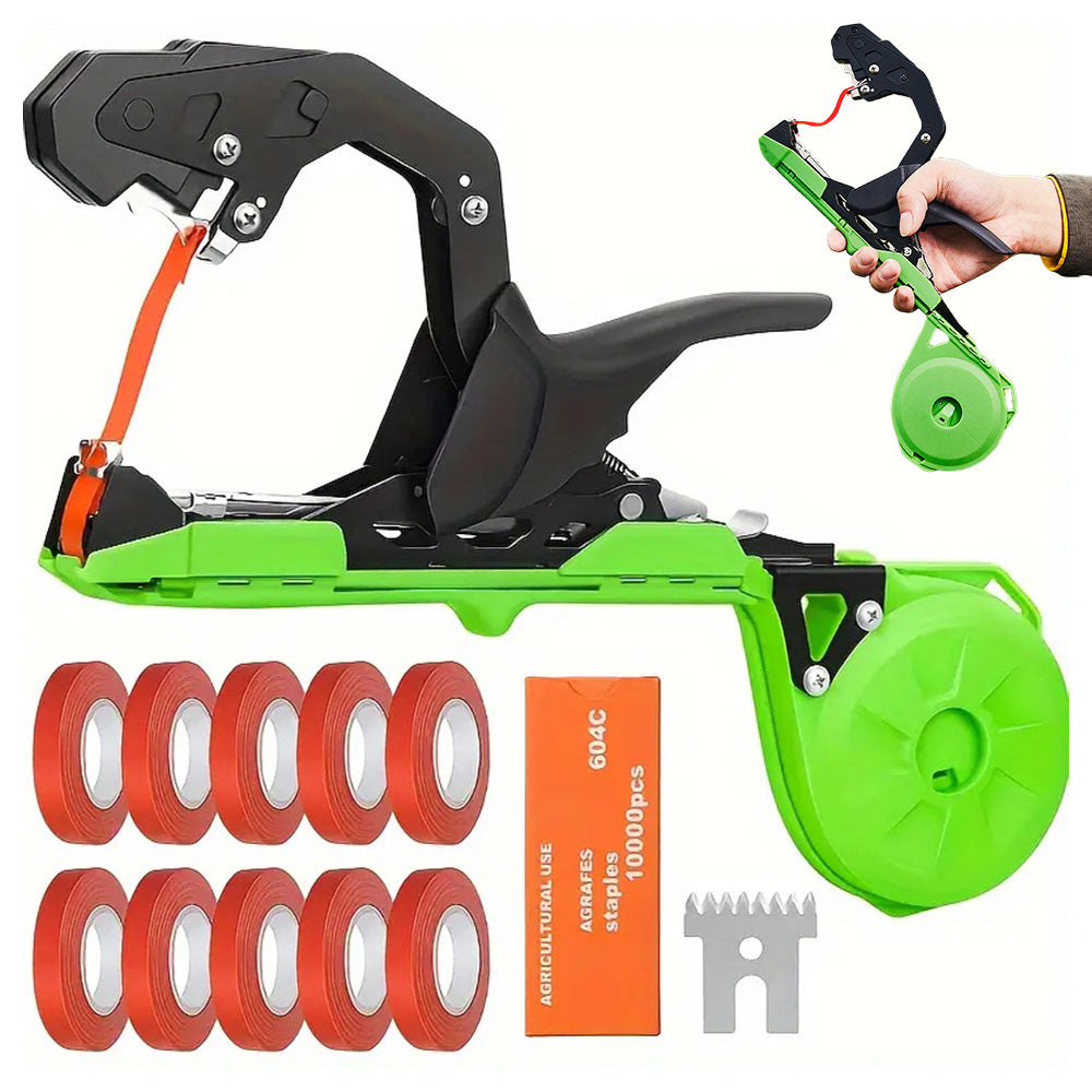 Plant Tying Machine Kit Garden Tying Tool with Tape Staples for Vines Tomatoes