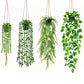 4 PCS Fake Hanging Plants with Pots Artificial Plants for Wall Room Balcony Office