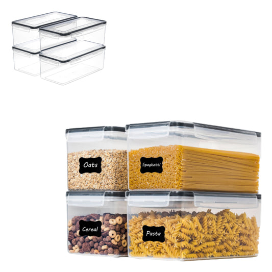 4Pcs Airtight Square Food Storage Container