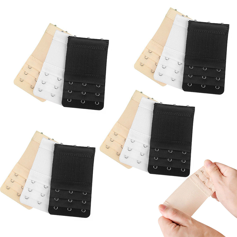 12pcs 3-Hook Bra Strap Extender Set for Women