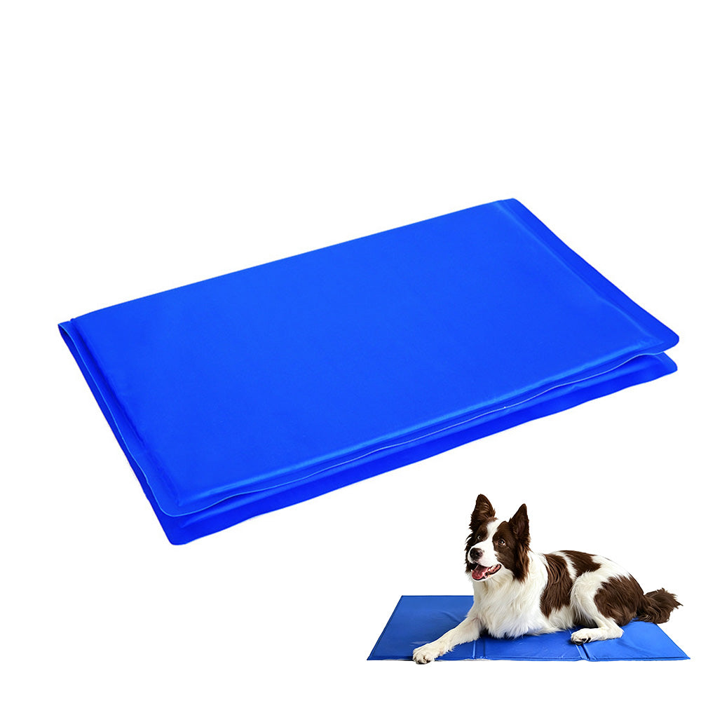 Blue Polyester Gel Cooling Sleeping Mat for Dogs Cats in 6 Sizes