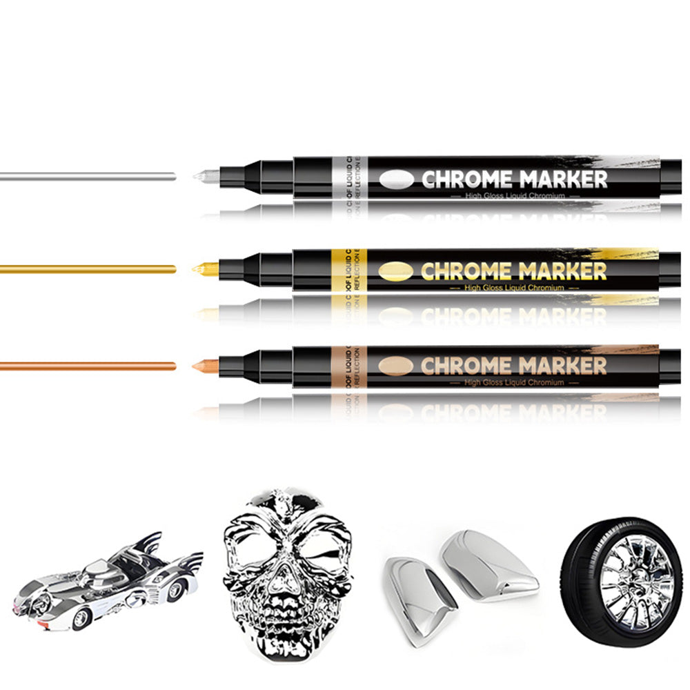 3 Colors Chrome Plating Paint Marker Pens Set