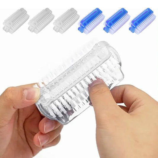 6Pcs Double Sided Nail Brushes Manicure Pedicure Cleaning Scrub Brush Set