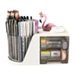 Rotating  Pen Holder with 2 Drawer Multi-Functional