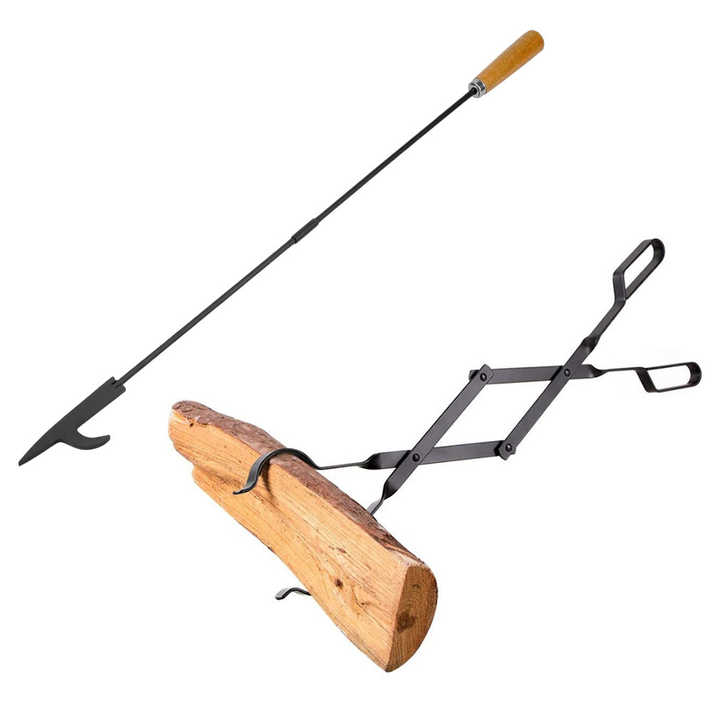 Fireplace Poker and Tongs Tool Set