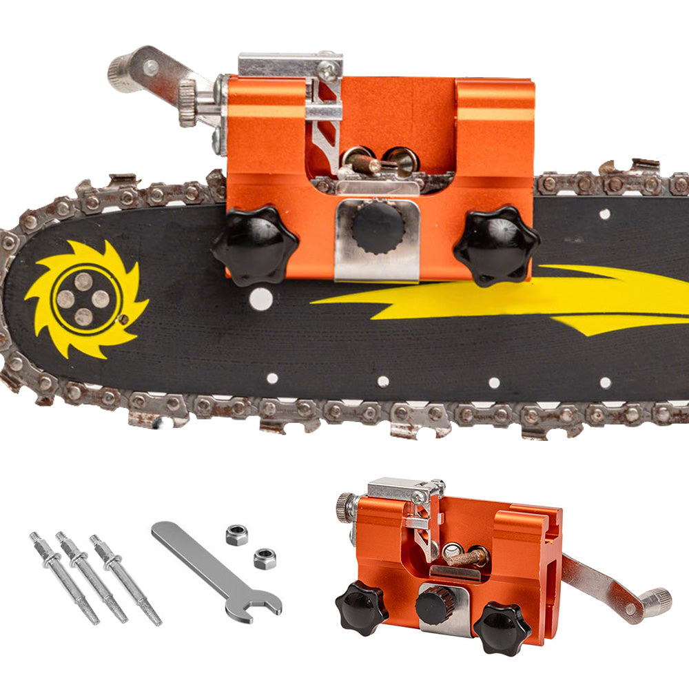 Portable Hand Crank Chain Sharpening Tool Set With 3 Grinding Heads