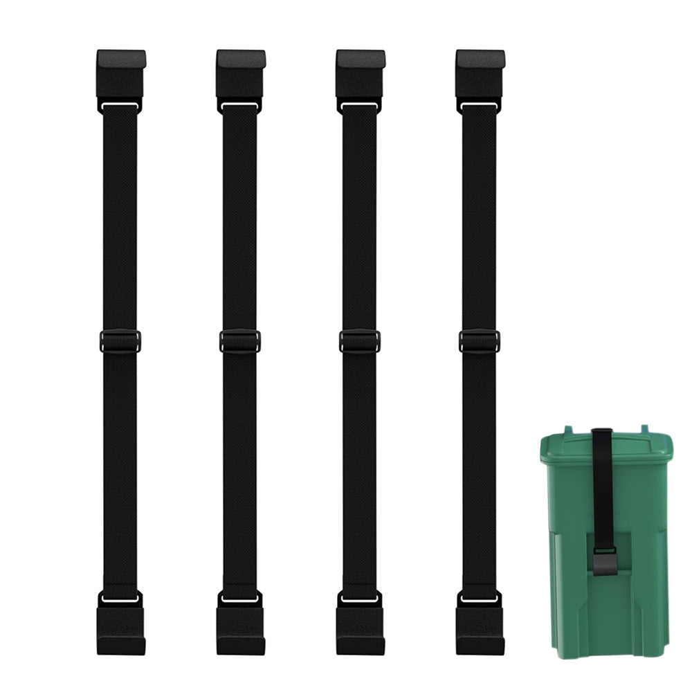 4Pcs Trash Can Lock Straps Adjustable Metal Garbage Bin Lid Locking Bands