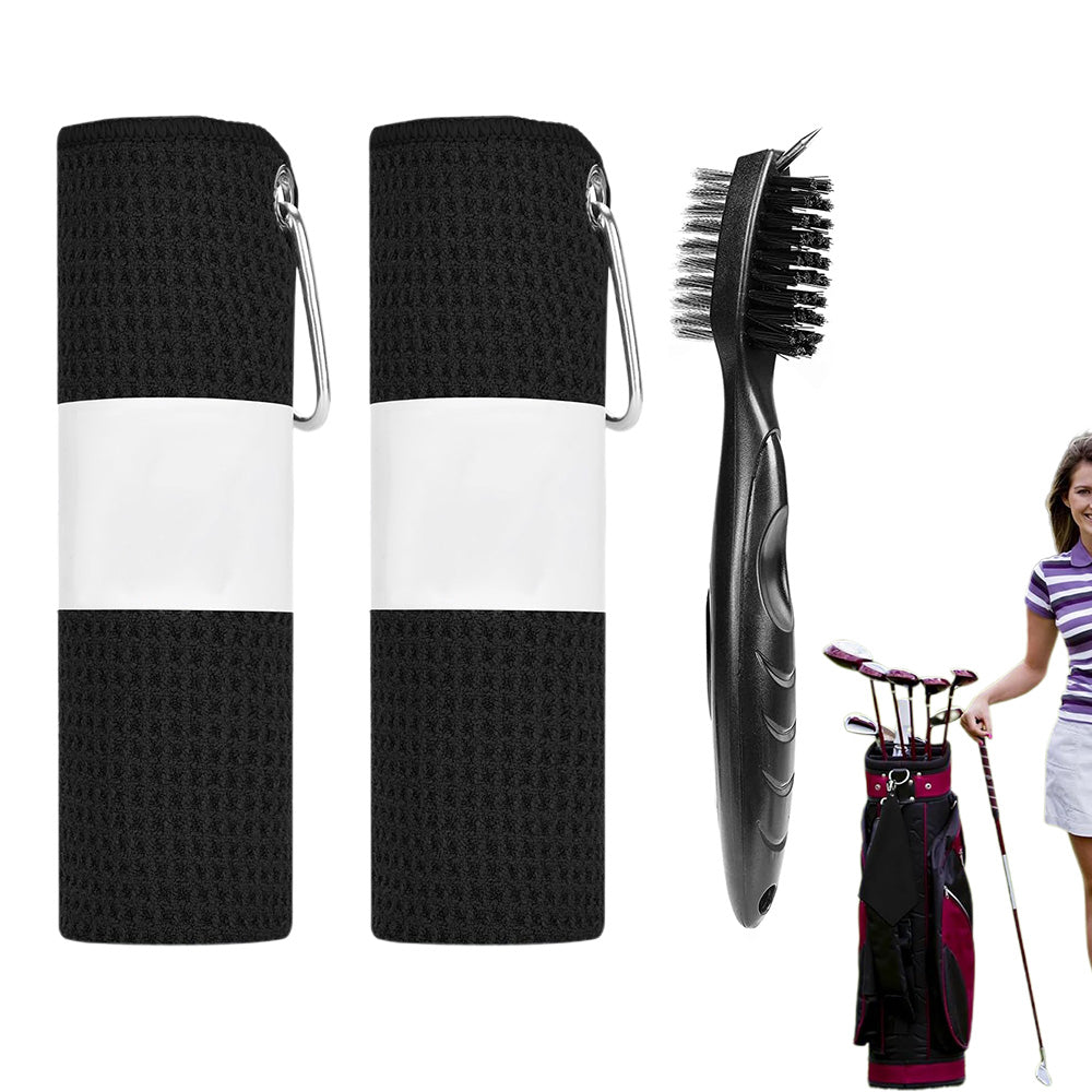 Premium Fishing Golf Towel Set - Super Absorbent Microfiber with Cleaning Brush