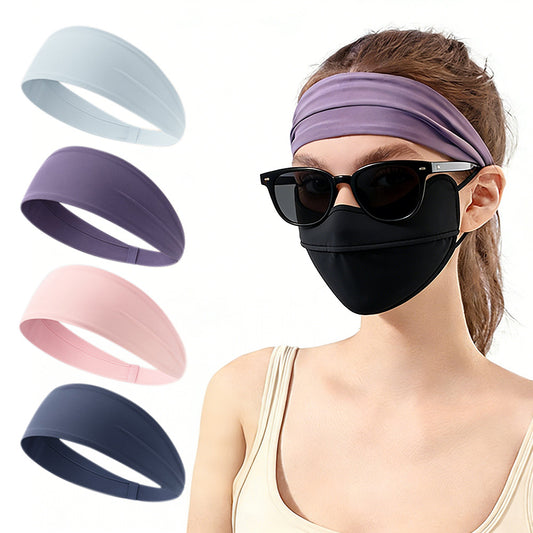4 Pack Fitness Sweat Headbands Wide Elastic Sports Headbands for Workout Yoga