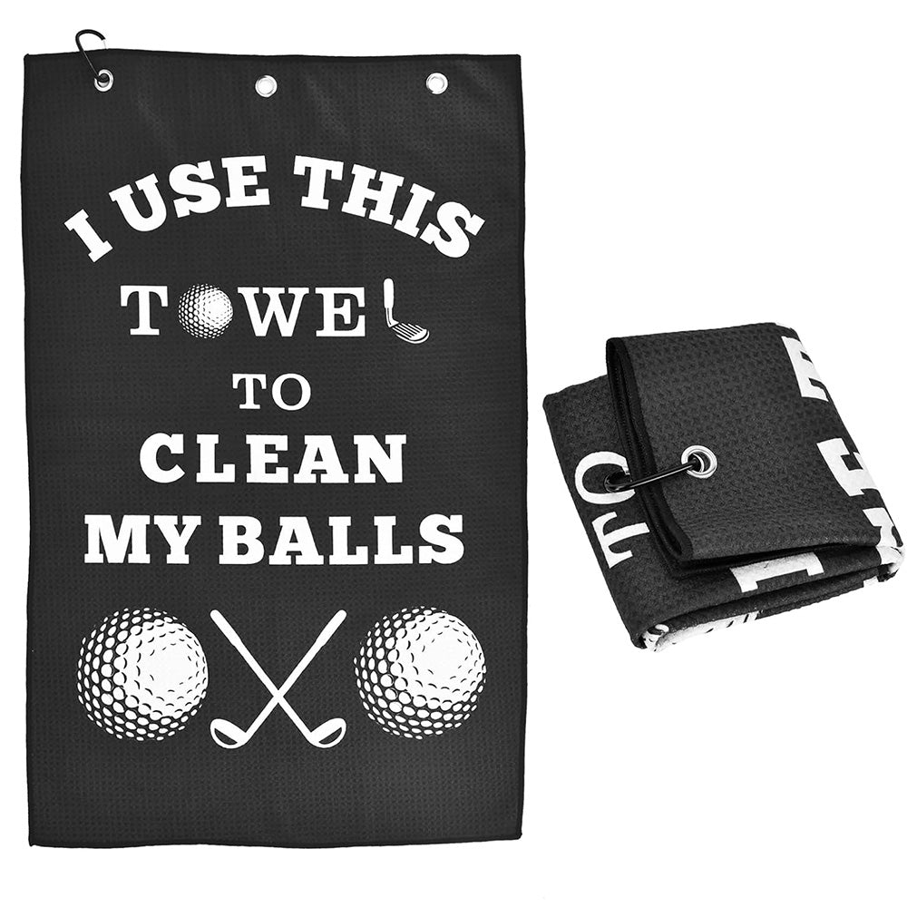 Golf Towel Cleaning Cloth With Clip For Golf Balls Clubs Bags